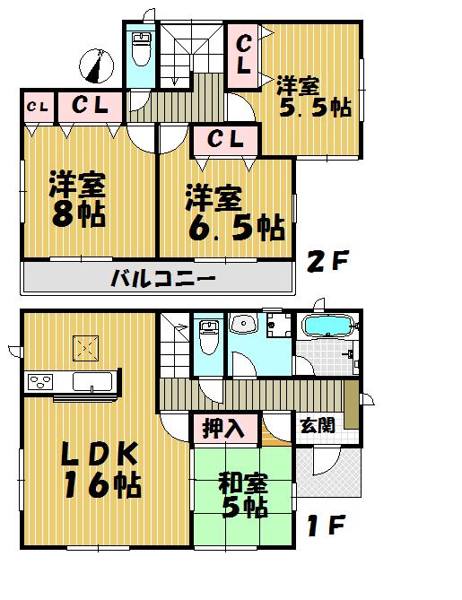 Floor plan. (1 Building), Price 29,800,000 yen, 4LDK, Land area 234.83 sq m , Building area 98.83 sq m