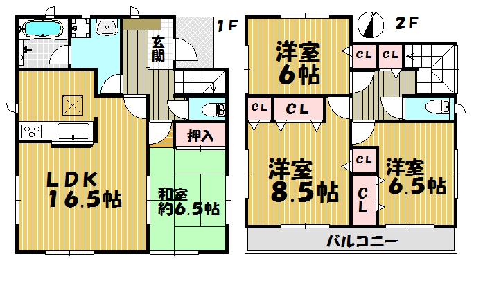 Floor plan. (Building 2), Price 28.8 million yen, 4LDK, Land area 228.26 sq m , Building area 103.68 sq m