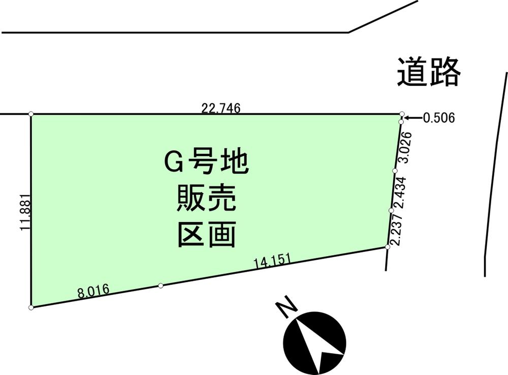 Compartment figure. Land price 16,540,000 yen, Is a corner lot of land area 210.28 sq m northeast side.
