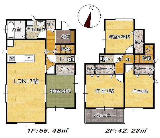 Floor plan. 27,800,000 yen, 4LDK, Land area 140.72 sq m , Building area 97.71 sq m relatively popular is a high floor plan (^_^) /  Living and Japanese-style room is a place that can be used To spacious to release a is usually Tsuzukiai, Has gained support from people of all ages! (^^)!