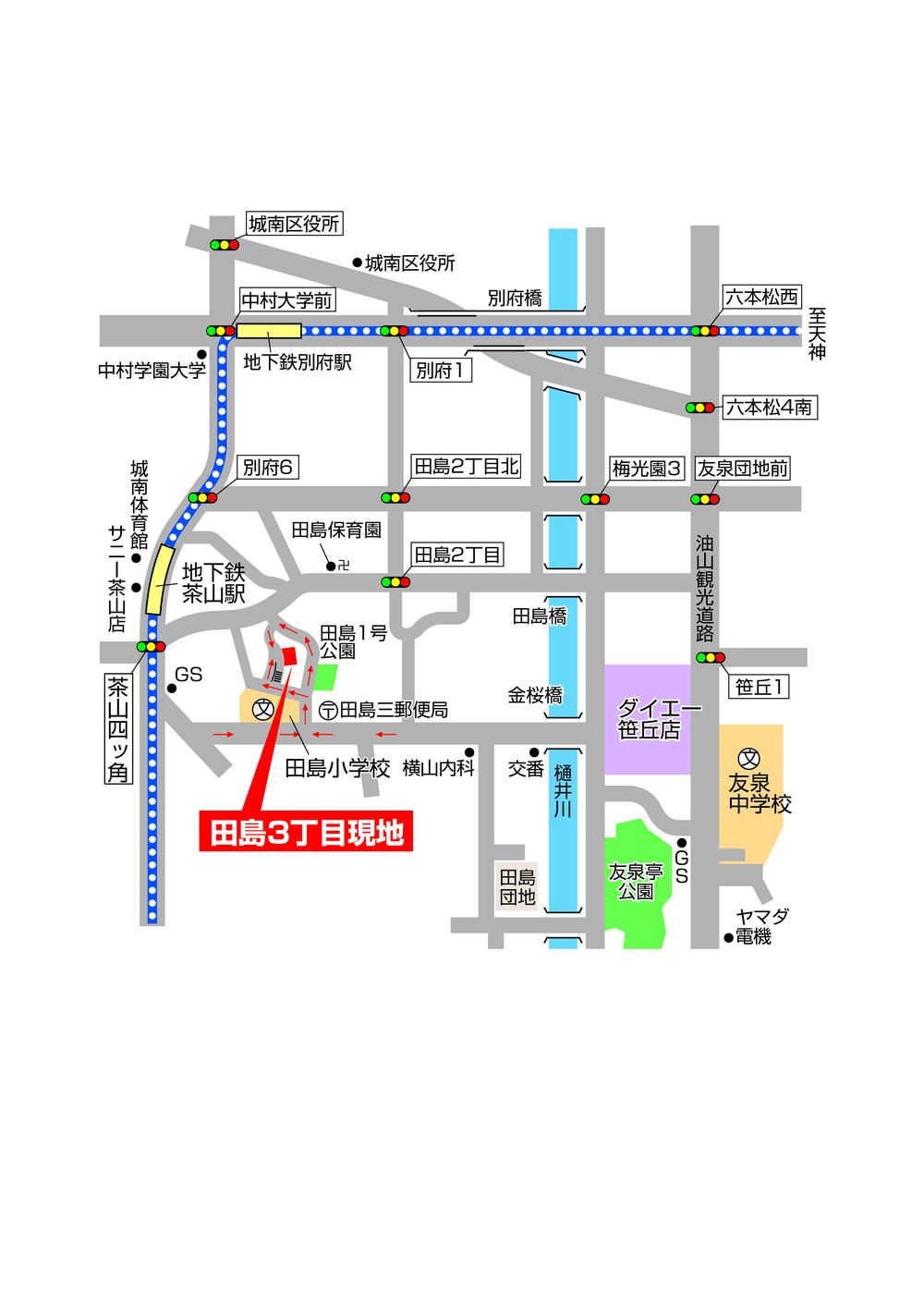 Other. Local is a map. Car navigation search, Jonan-ku, Tajima 3-17-32