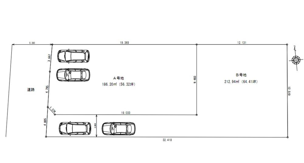 Compartment figure. Land price 28,430,000 yen, Land area 186.2 sq m compartment view