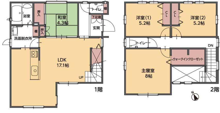 Floor plan. Price 37,185,000 yen, 4LDK, Land area 117.16 sq m , Building area 100.11 sq m