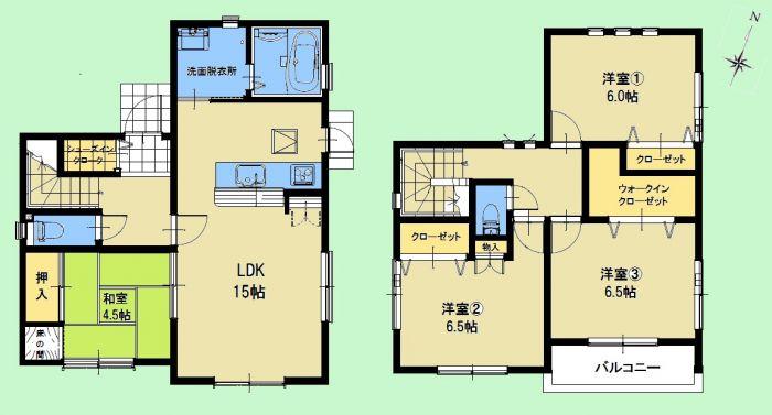 Floor plan. 29.4 million yen, 4LDK, Land area 125.05 sq m , Building area 98.54 sq m 4LDK South balcony
