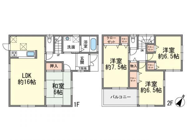 Floor plan. 30,300,000 yen, 4LDK, Land area 165.54 sq m , Building area 98.82 sq m