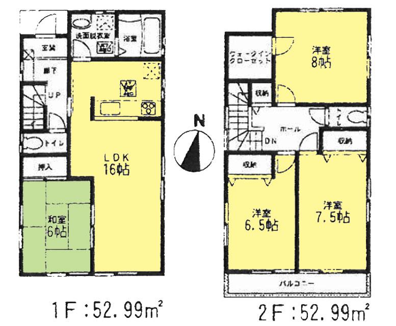 Floor plan. 28,980,000 yen, 4LDK, Land area 126.02 sq m , Building area 105.98 sq m floor plan (4LDK)