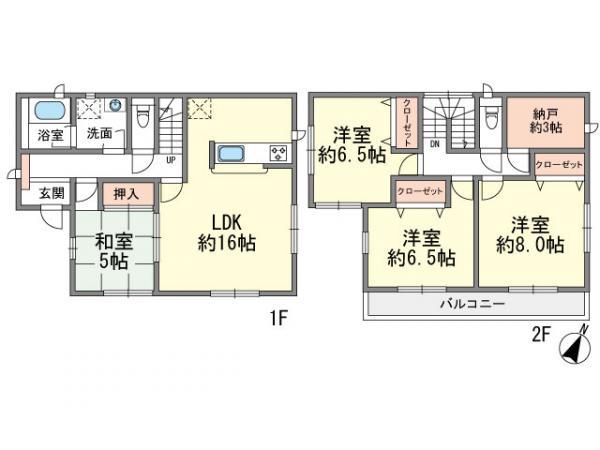 Floor plan. 35,900,000 yen, 4LDK, Land area 166.59 sq m , Building area 103.68 sq m