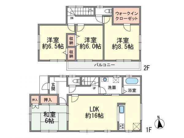 Floor plan. 24,980,000 yen, 4LDK, Land area 144.61 sq m , Building area 105.99 sq m