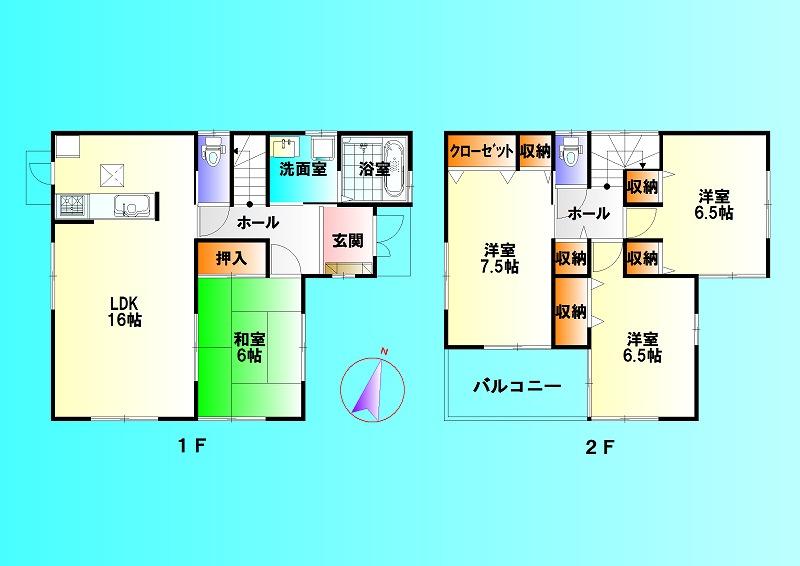 Floor plan. 30,300,000 yen, 4LDK, Land area 165.54 sq m , Building area 98.82 sq m relatively popular is a high floor plan (^_^) /  Living and Japanese-style room is a place that can be used To spacious to release a is usually Tsuzukiai, Has gained support from people of all ages! (^^)!