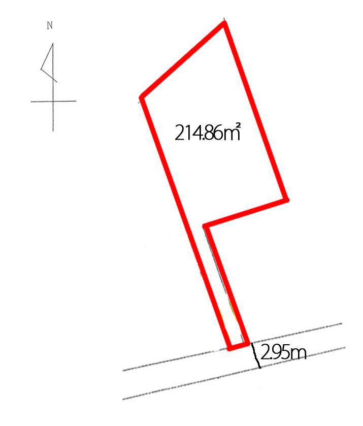Compartment figure. Land price 9.5 million yen, Land area 214.86 sq m land area 214.86 sq m (64.99 square meters)