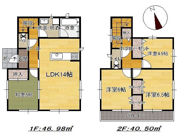 Floor plan. 19.9 million yen, 4LDK, Land area 110 sq m , Building area 87.48 sq m relatively popular is a high floor plan (^_^) / Living and Japanese-style room is a place that can be used To spacious to release a is usually Tsuzukiai, Has gained support from people of all ages! (^^)!