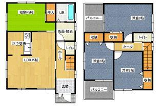 Floor plan. 32,800,000 yen, 4LDK, Land area 126.98 sq m , Building area 94.77 sq m