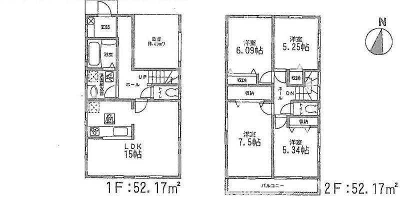 Floor plan. 29,480,000 yen, 4LDK, Land area 126.6 sq m , Building area 104.34 sq m 4LDK