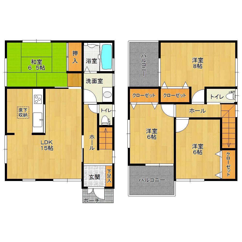Floor plan. 32,800,000 yen, 4LDK, Land area 126.98 sq m , Building area 94.77 sq m