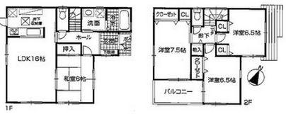 Floor plan. 30,300,000 yen, 4LDK, Land area 165.54 sq m , Building area 98.82 sq m 4LDK spacious living