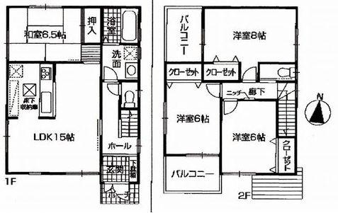 Floor plan. 32,800,000 yen, 4LDK, Land area 126.98 sq m , It is a building area of 94.77 sq m 4LDK