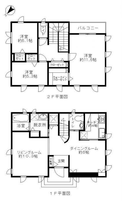 Floor plan. 59,800,000 yen, 3LDK, Land area 120.75 sq m , Building area 120.63 sq m