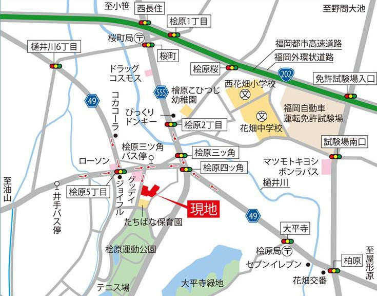 Local guide map. 1-minute walk to the bus stop! 3-minute drive from the city high speed! Commuting Ease