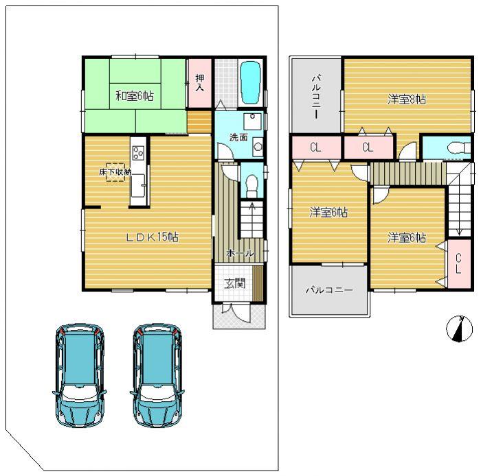 Floor plan. 32,800,000 yen, 4LDK, Land area 126.98 sq m , Building area 94.77 sq m