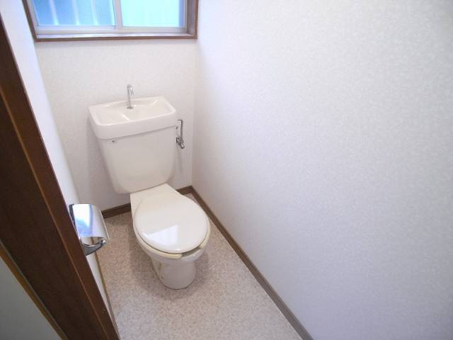 Toilet. Toilet is also bright and beautiful