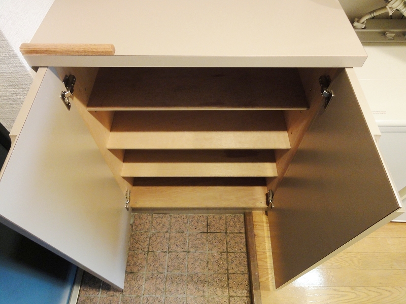 Entrance. Shoes is with a box