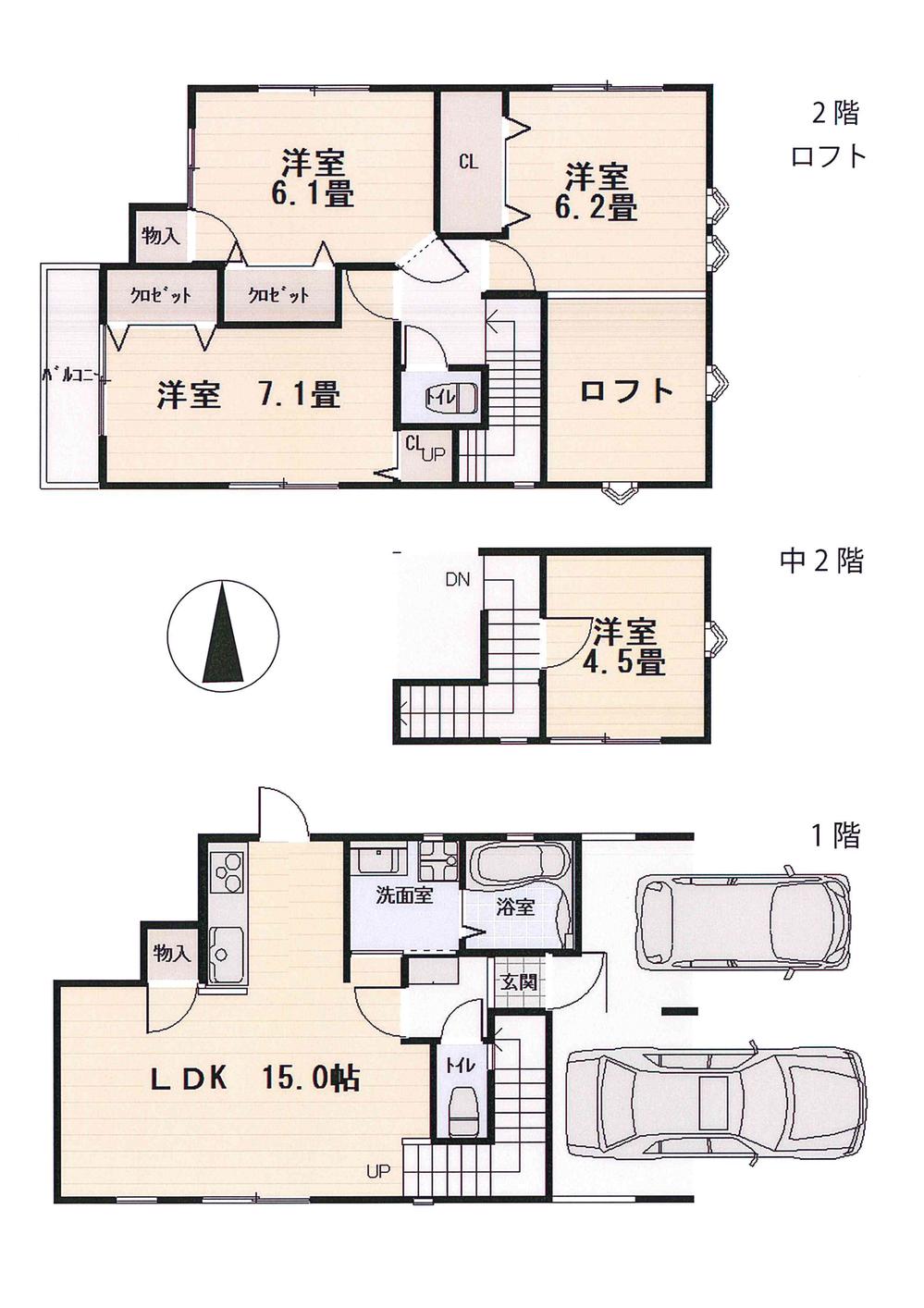 Floor plan. 27,900,000 yen, 4LDK + S (storeroom), Land area 90.84 sq m , Building area 102.83 sq m