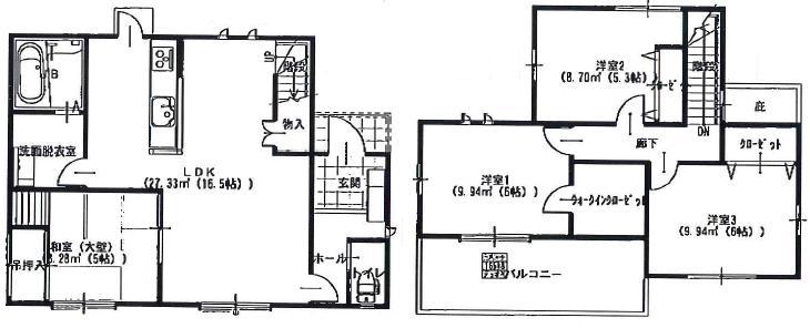 Floor plan. 33,980,000 yen, 4LDK, Land area 139.75 sq m , Building area 93.56 sq m