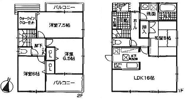 Floor plan. (1 Building), Price 27,800,000 yen, 4LDK, Land area 198.34 sq m , Building area 98.82 sq m