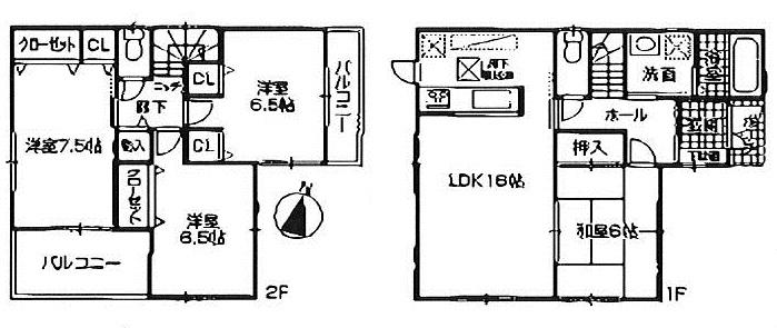 Floor plan. (Building 2), Price 25,800,000 yen, 4LDK, Land area 200.45 sq m , Building area 98.82 sq m