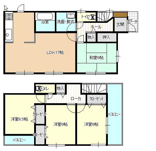 Floor plan. 27,800,000 yen, 4LDK, Land area 164.3 sq m , Building area 96.82 sq m ☆ 4LDK ☆