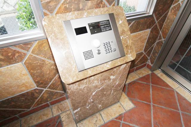 Security. Woman in the auto-lock also worry children