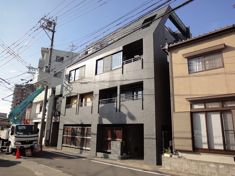 Building appearance. Facing south in sunny