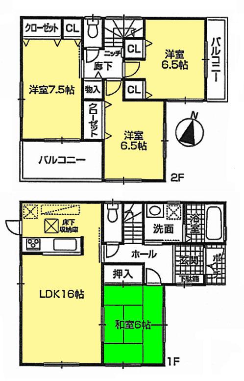 Floor plan. 23.8 million yen, 4LDK, Land area 200.45 sq m , Building area 98.82 sq m 4LDK