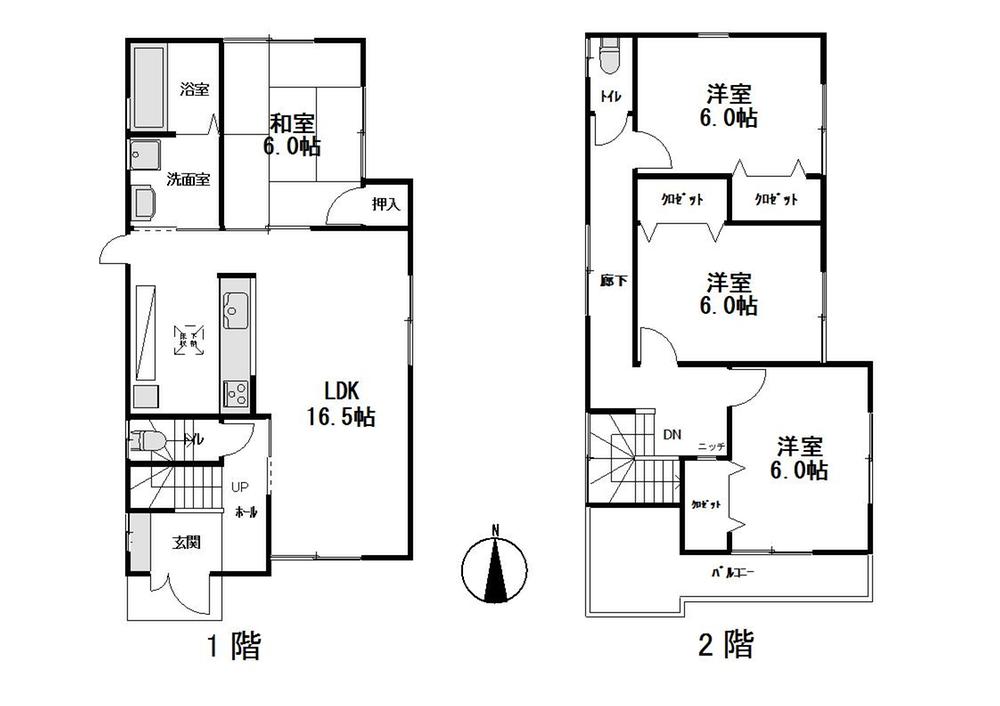 Floor plan. (6 Building), Price 27,800,000 yen, 4LDK, Land area 136.3 sq m , Building area 98.41 sq m