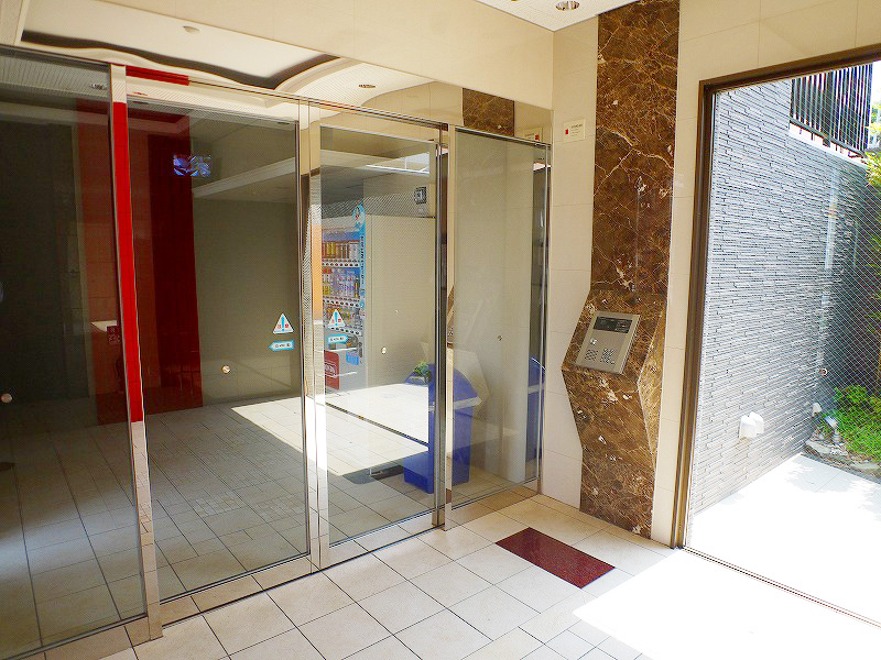 Entrance. Located in the auto lock up security cameras