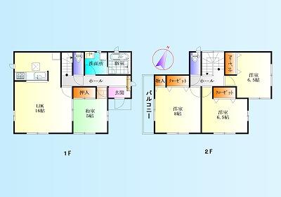 Floor plan. 28.8 million yen, 4LDK, Land area 175.81 sq m , Building area 98.82 sq m relatively popular is a high floor plan (^_^) / Living and Japanese-style room is a place that can be used To spacious to release a is usually Tsuzukiai, Has gained support from people of all ages! (^^)!