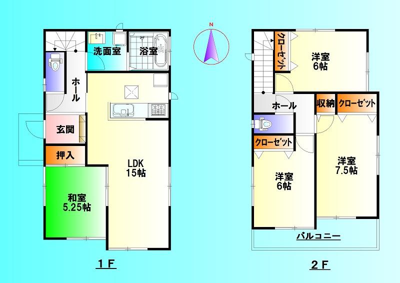 Floor plan. 27,800,000 yen, 4LDK, Land area 139.43 sq m , Building area 95.63 sq m relatively popular is a high floor plan (^_^) /  Living and Japanese-style room is a place that can be used To spacious to release a is usually Tsuzukiai, Has gained support from people of all ages! (^^)!