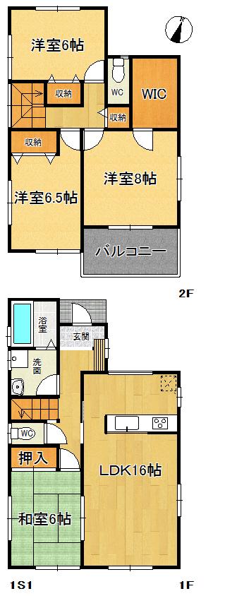 Floor plan. 25,980,000 yen, 4LDK + S (storeroom), Land area 167.33 sq m , Building area 104.33 sq m remaining 1 Building only. 4LDK + War Quinn closet