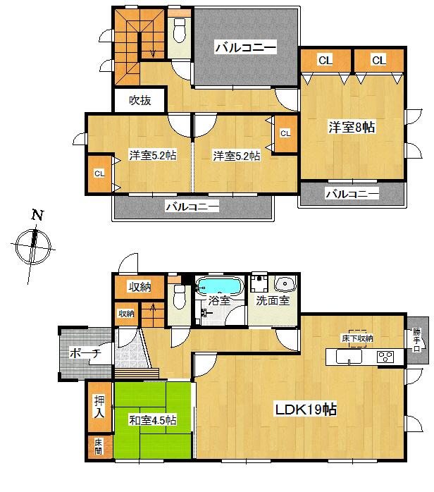Floor plan. 29,980,000 yen, 4LDK, Land area 165.8 sq m , Building area 117.76 sq m