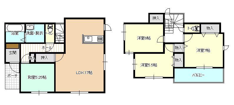 Floor plan. 28.8 million yen, 4LDK, Land area 172.84 sq m , Building area 98.53 sq m ☆ Subway Nanakuma line "Mononoke" a 12-minute walk ☆
