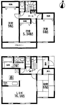 Floor plan. 26,980,000 yen, 4LDK, Land area 128.42 sq m , It is a building area of 102.68 sq m 4LDK