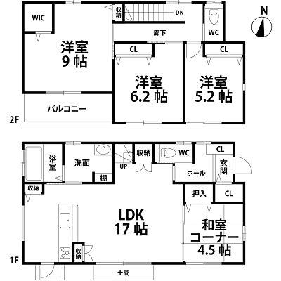 Floor plan. 24,800,000 yen, 4LDK, Land area 182.42 sq m , Building area 101.22 sq m Floor