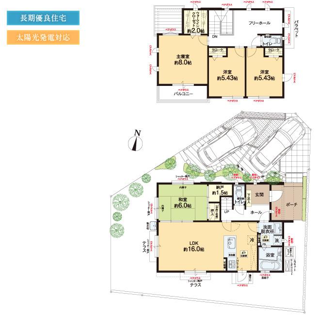 Floor plan. (No. 5 locations), Price TBD , 4LDK+2S, Land area 165.29 sq m , Building area 106.82 sq m