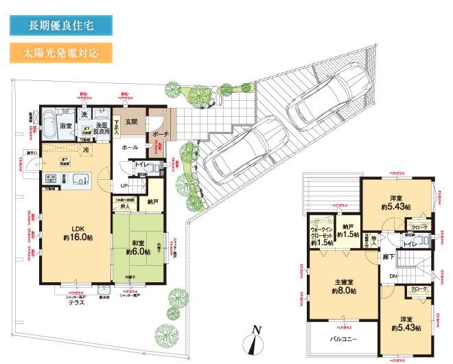 Floor plan. (No. 6 locations), Price TBD , 4LDK+3S, Land area 165.49 sq m , Building area 102.68 sq m