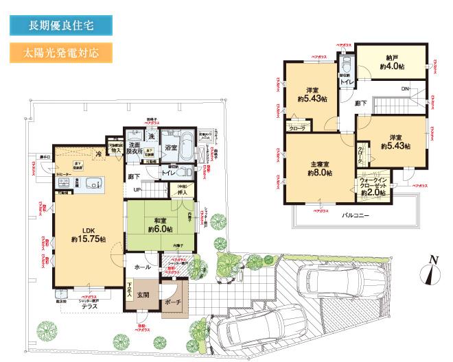 Floor plan. (No. 7 locations), Price TBD , 4LDK+2S, Land area 169.79 sq m , Building area 109 sq m