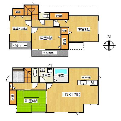 Floor plan. 31,800,000 yen, 4LDK, Land area 129.99 sq m , Building area 100.61 sq m