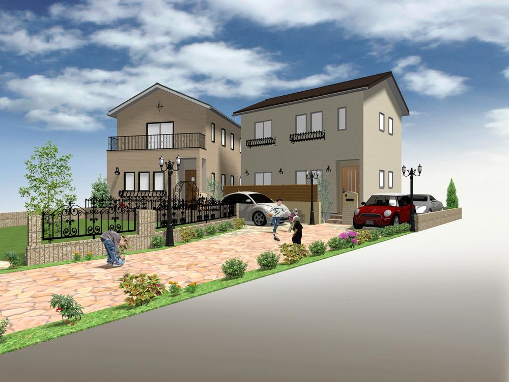 The entire compartment Figure. There is a stone-paved private road in the "in the subdivision, Here you can play together with your child. "