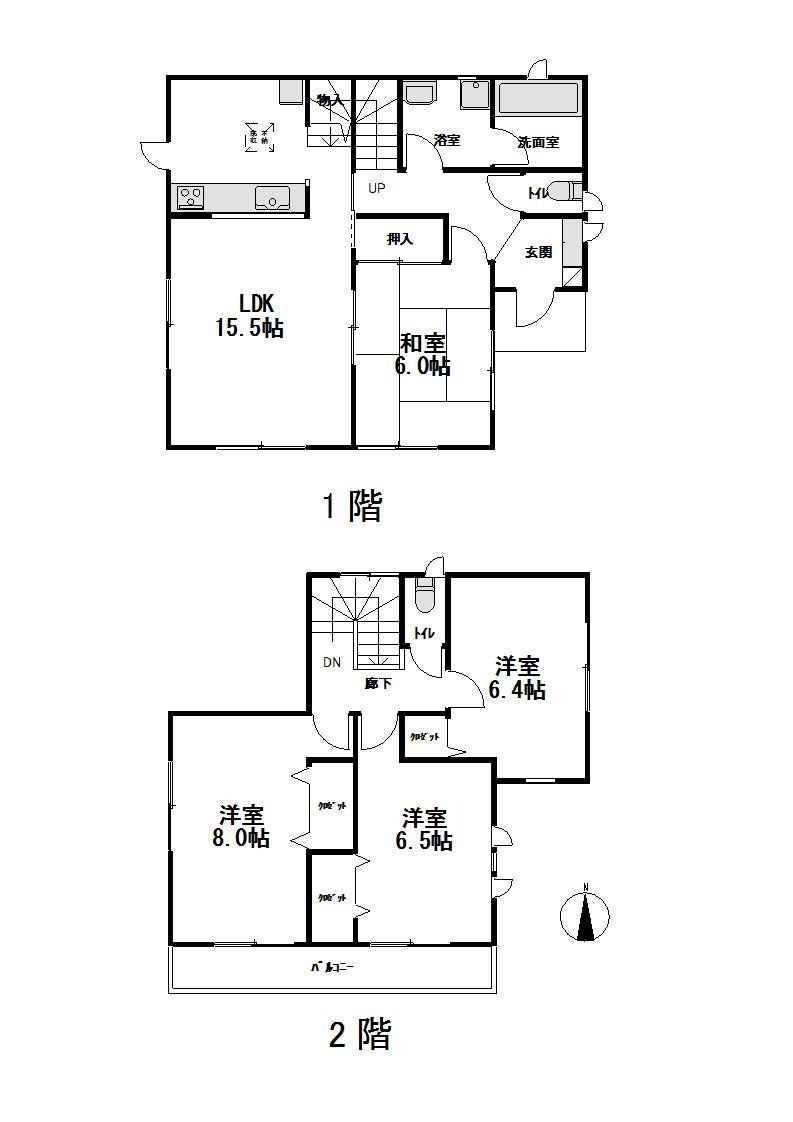 Floor plan. (4 Building), Price 19,800,000 yen, 4LDK, Land area 208.44 sq m , Building area 98.01 sq m