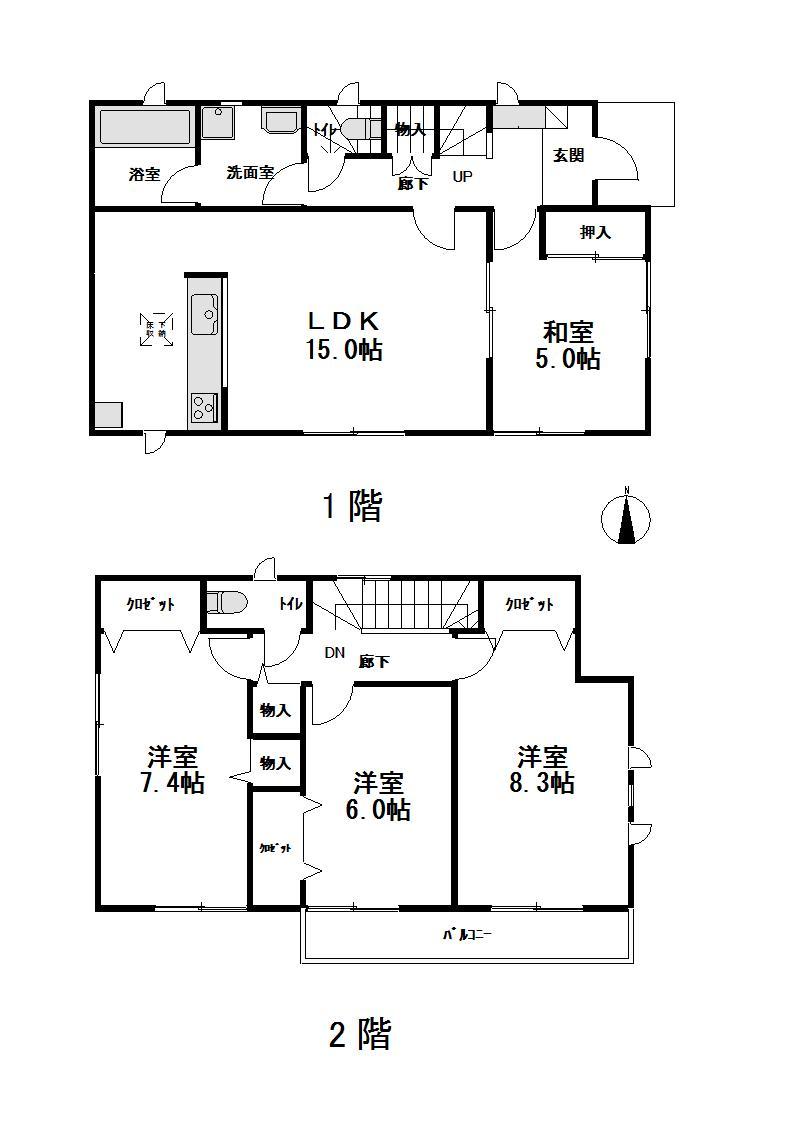 Floor plan. (5 Building), Price 19,800,000 yen, 4LDK, Land area 165.74 sq m , Building area 98.82 sq m