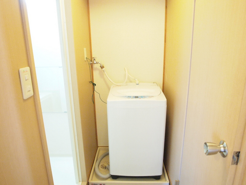 Washroom. It comes with a washing machine. 